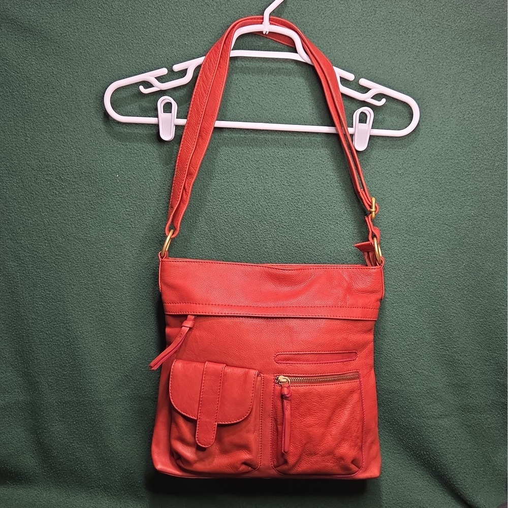 Great American Leather Works Women's Red Shoulder Bag Crossbody Satchel